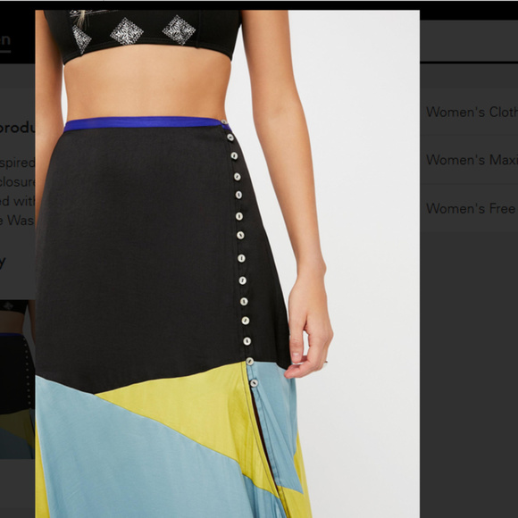 NWOT Free People Dreamland maxi skirt silky - Picture 4 of 7